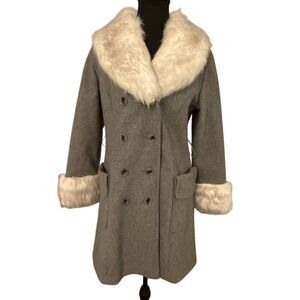 Sears Fashions Vintage 60’s Wool Faux Fur Double Breasted Coat/Jacket
